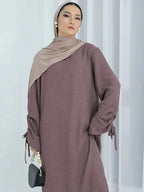 Abaya Naïla — Lace-Up Sleeves (Casual Edition)