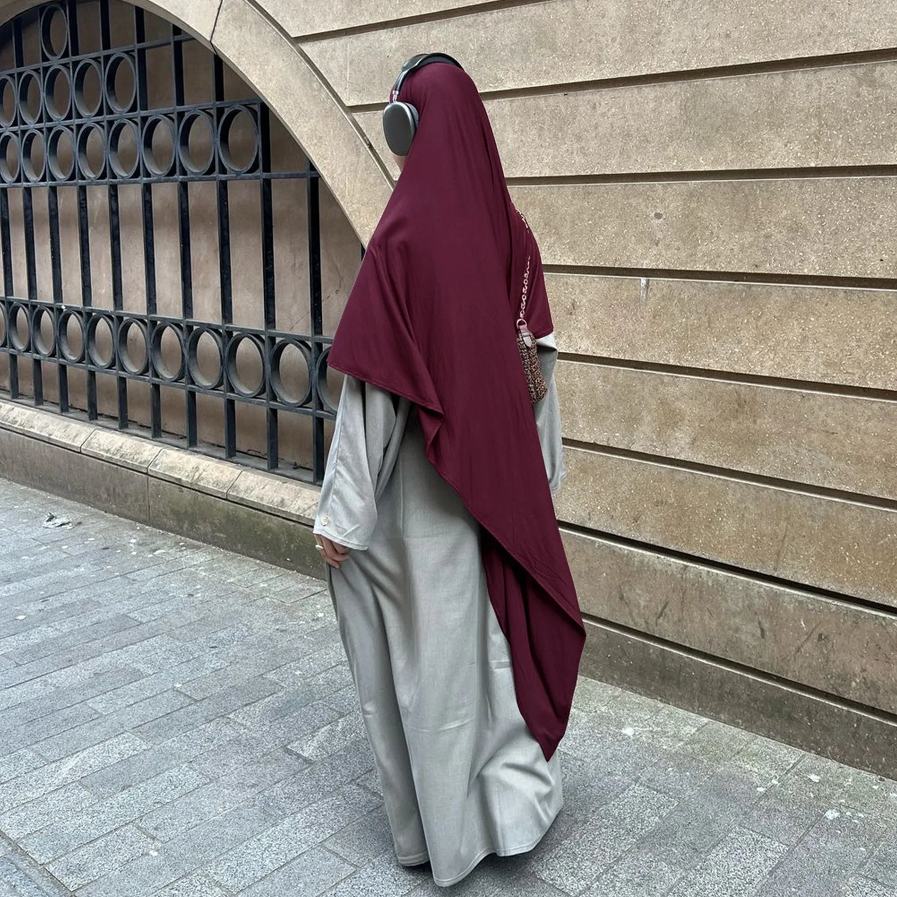 Hijab Nawal Stretch – Long jersey, opaque (overhead)