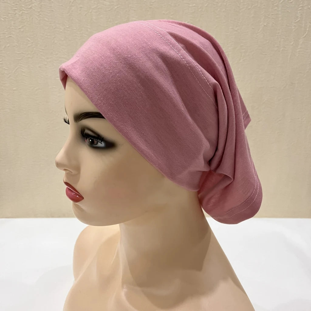 ZAYNA Plain Tube Turban — Stretch Inner Hijab Bonnet