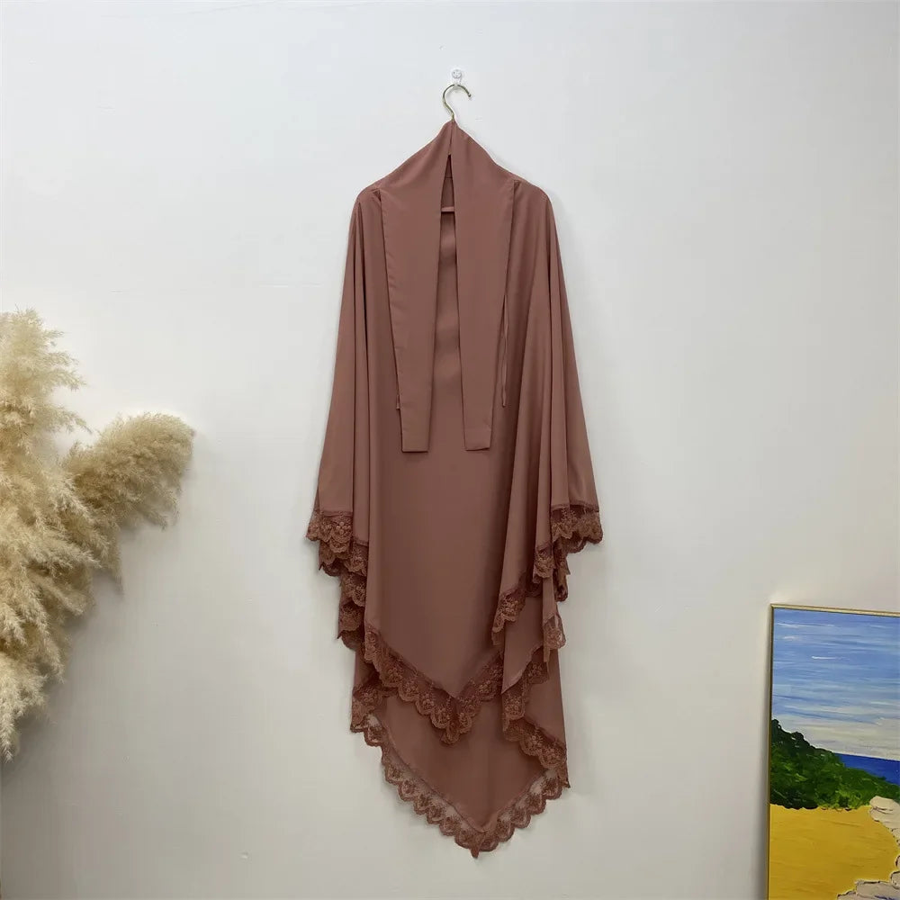 Khimar Nida Lace — Fine Embroidery (Overhead)