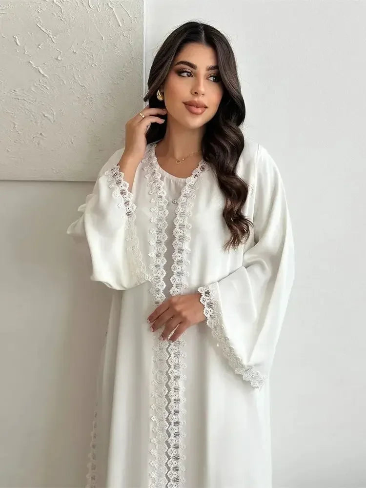 Abaya Aya — White Lace Kimono Deluxe Edition