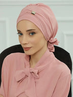 ZAYNA Instant Turban Hijab — Solid Cotton Blend Ready-to-Wear Cap