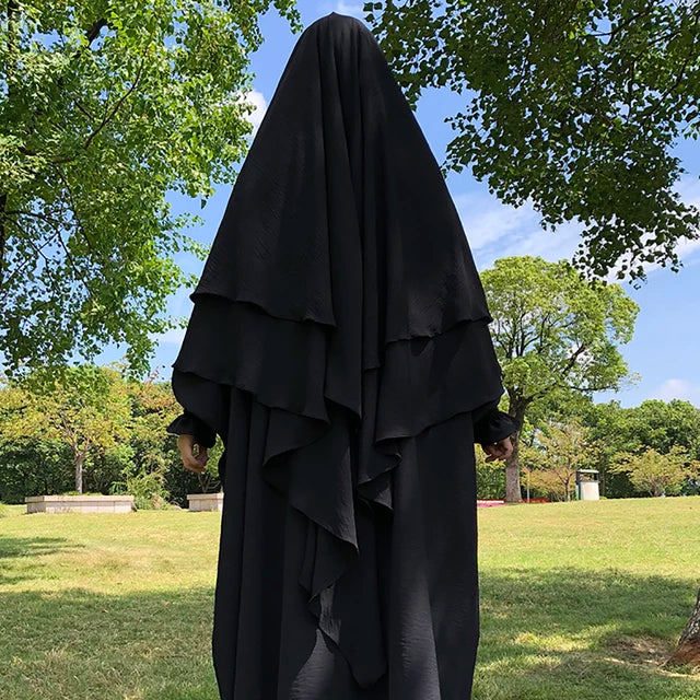 Khimar Jazya — Double Jazz Crepe (2 Veils, Long)
