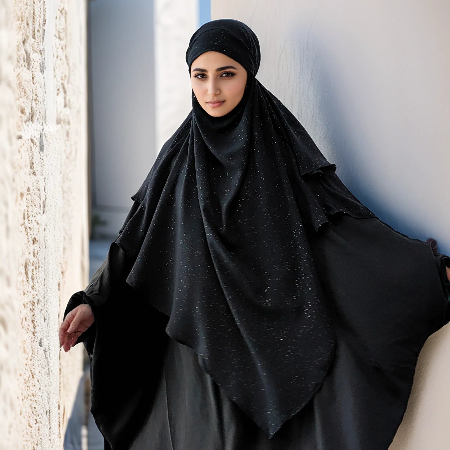 Khimar Eclat Doux — 2 Light Veils (Overhead), Irregular Hem