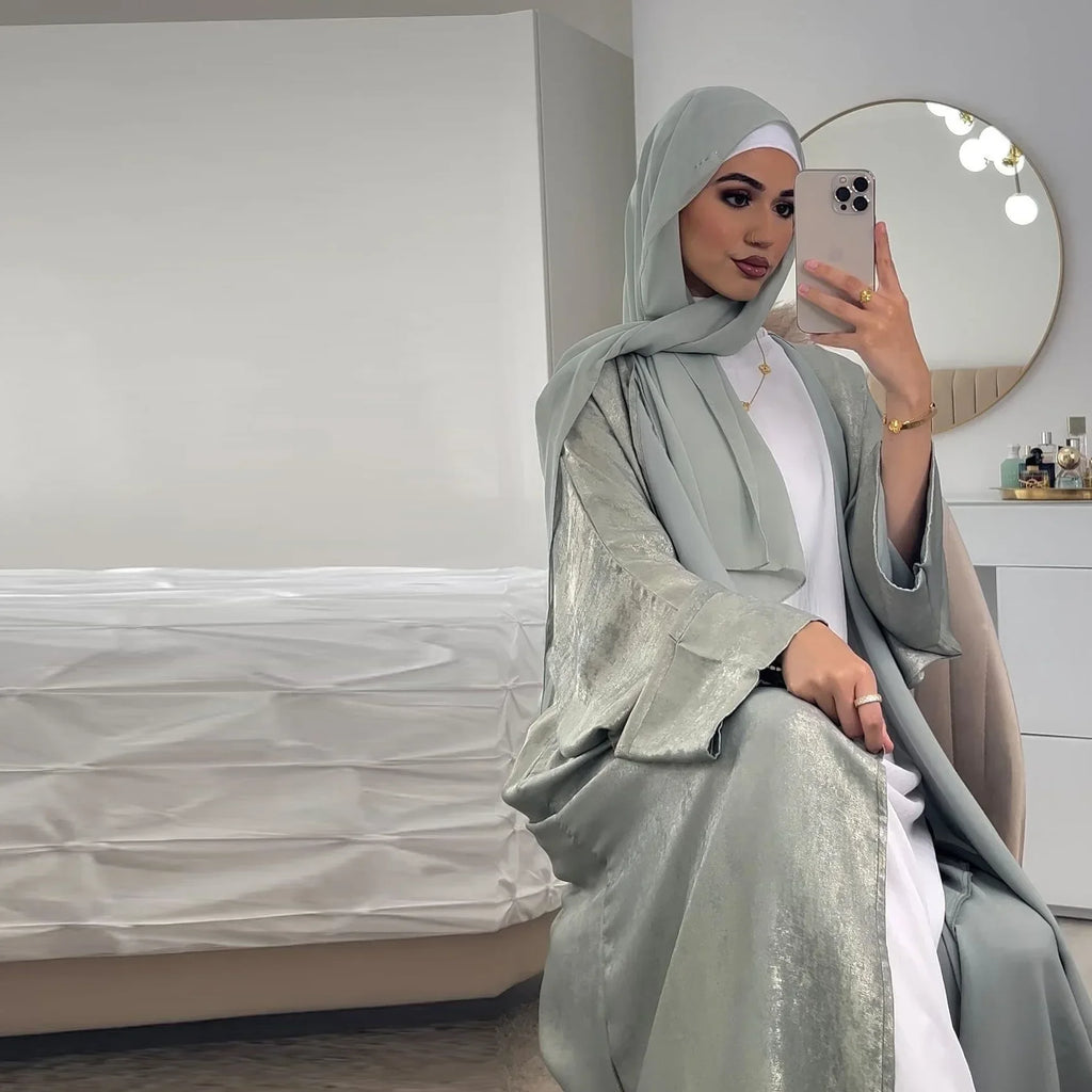 Abaya Royale — Open Satin Kimono Luxury Edition