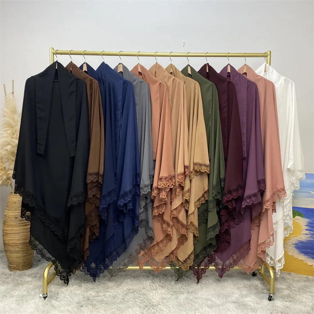 Khimar Nida Lace — Fine Embroidery (Overhead)