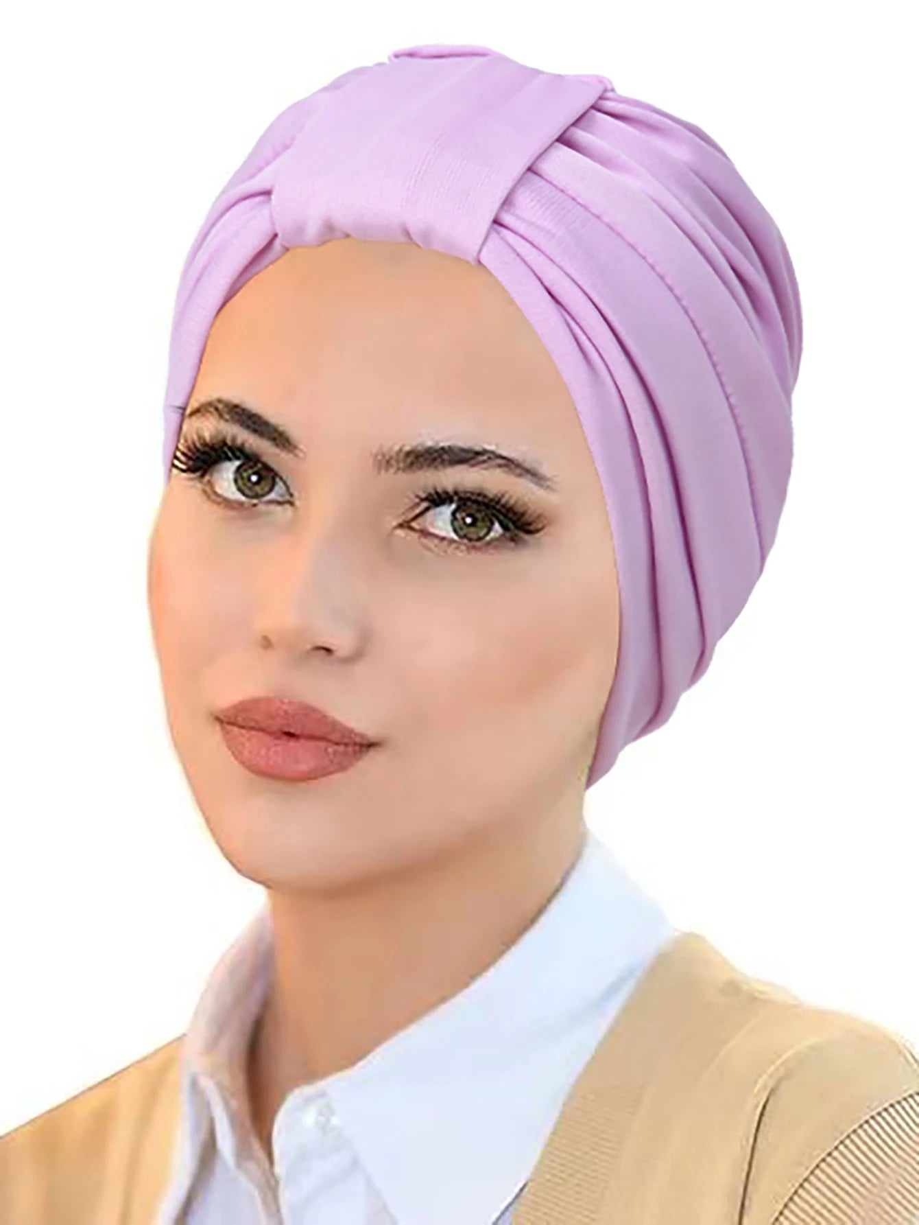 ZAYNA Solid Color Hijab Cap — Soft Elastic Turban Bonnet