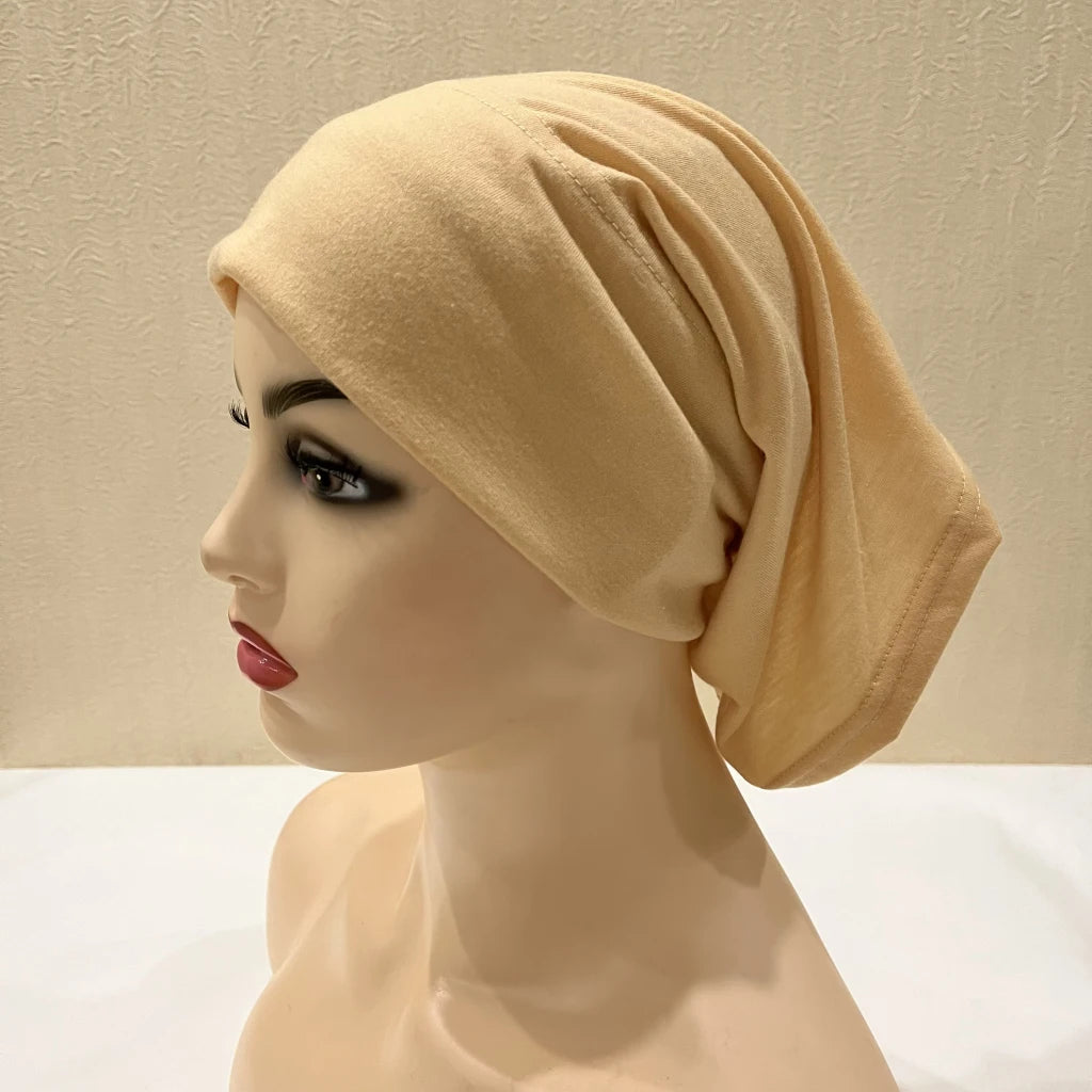ZAYNA Plain Tube Turban — Stretch Inner Hijab Bonnet