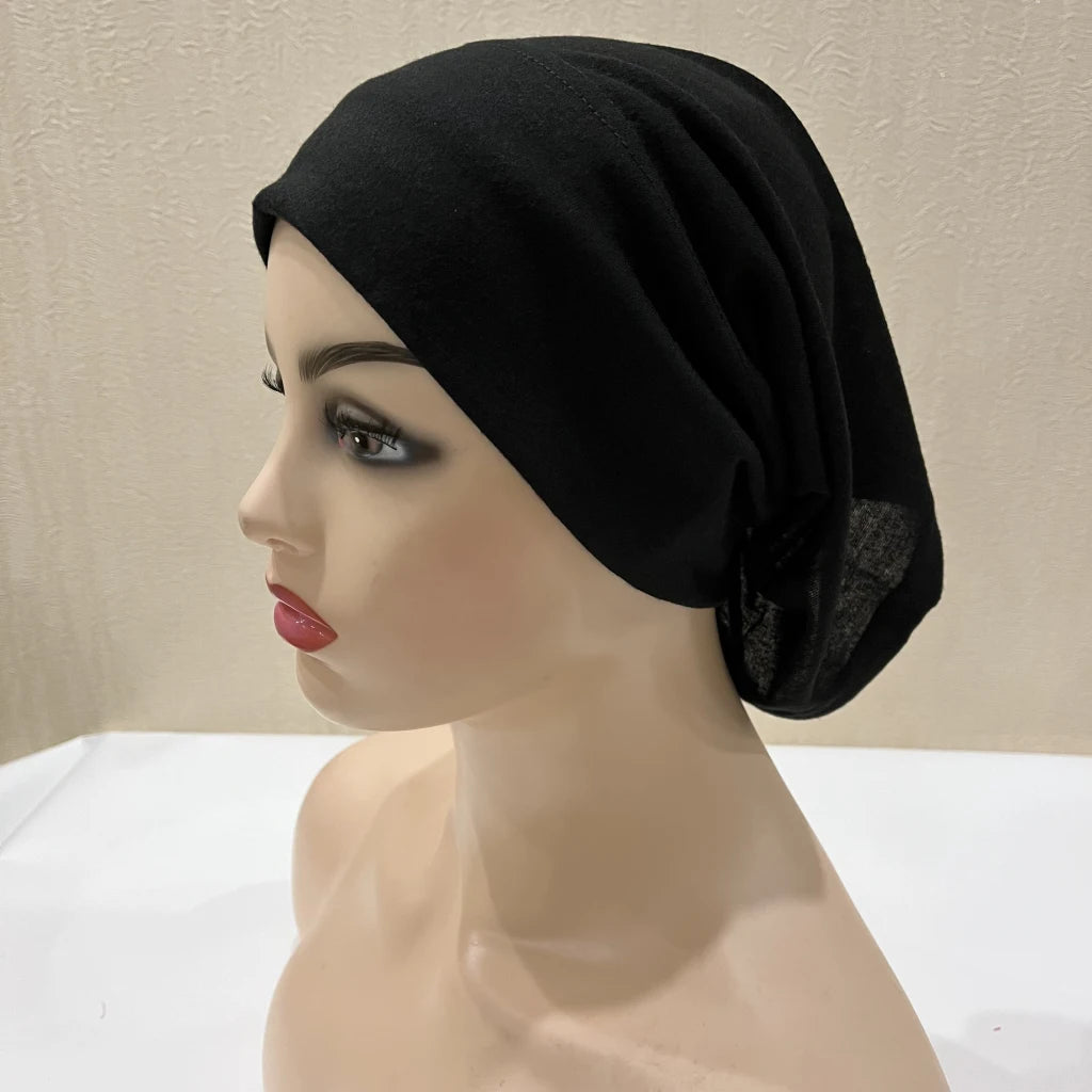 ZAYNA Plain Tube Turban — Stretch Inner Hijab Bonnet