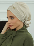 ZAYNA Instant Turban Hijab — Solid Cotton Blend Ready-to-Wear Cap
