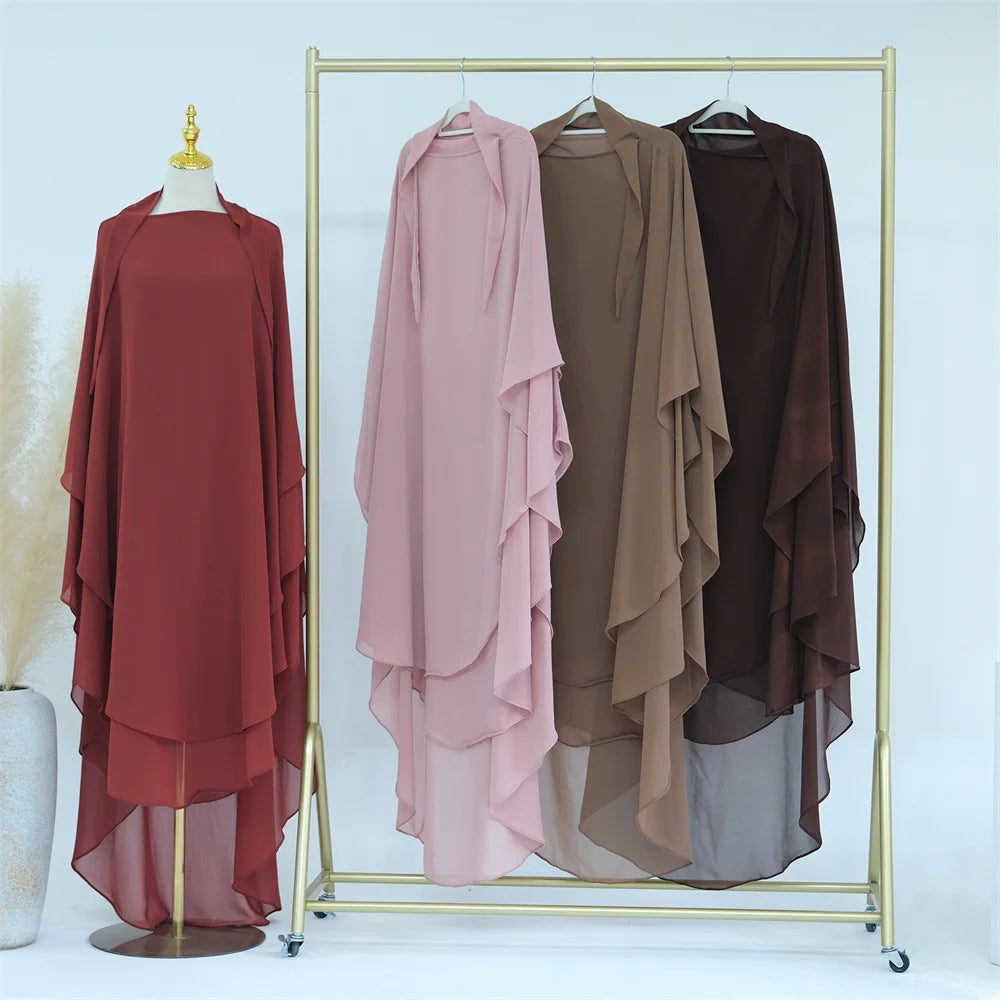 Khimar Hidaya — 2 Muslin Veils + Niqab (Set)