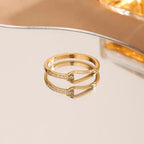 ZAYNA Water Drop Zircon Ring — Titanium Steel Wedding Band