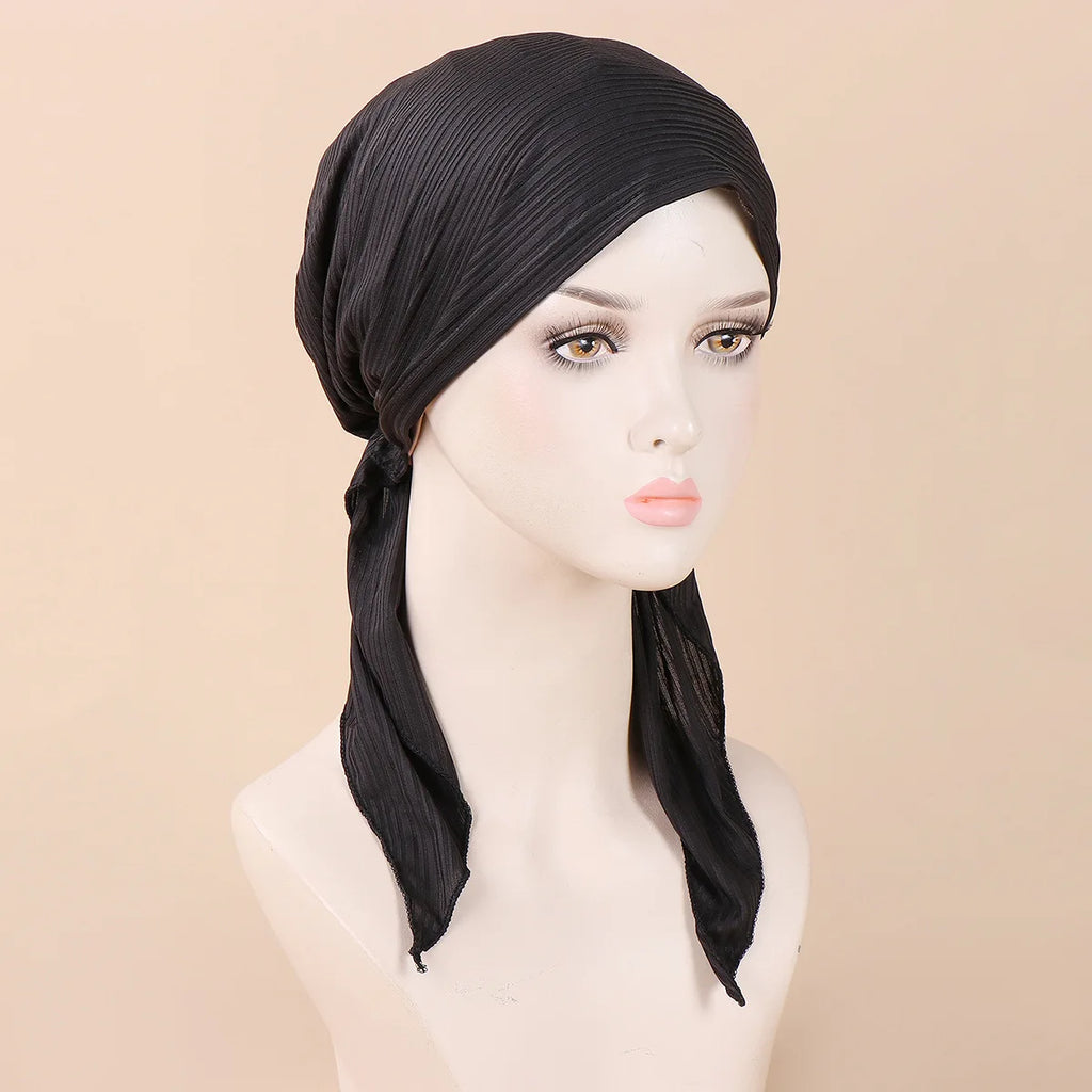 VigoAnne Solid Hijab Prayer Hat — Breathable Elastic Turban