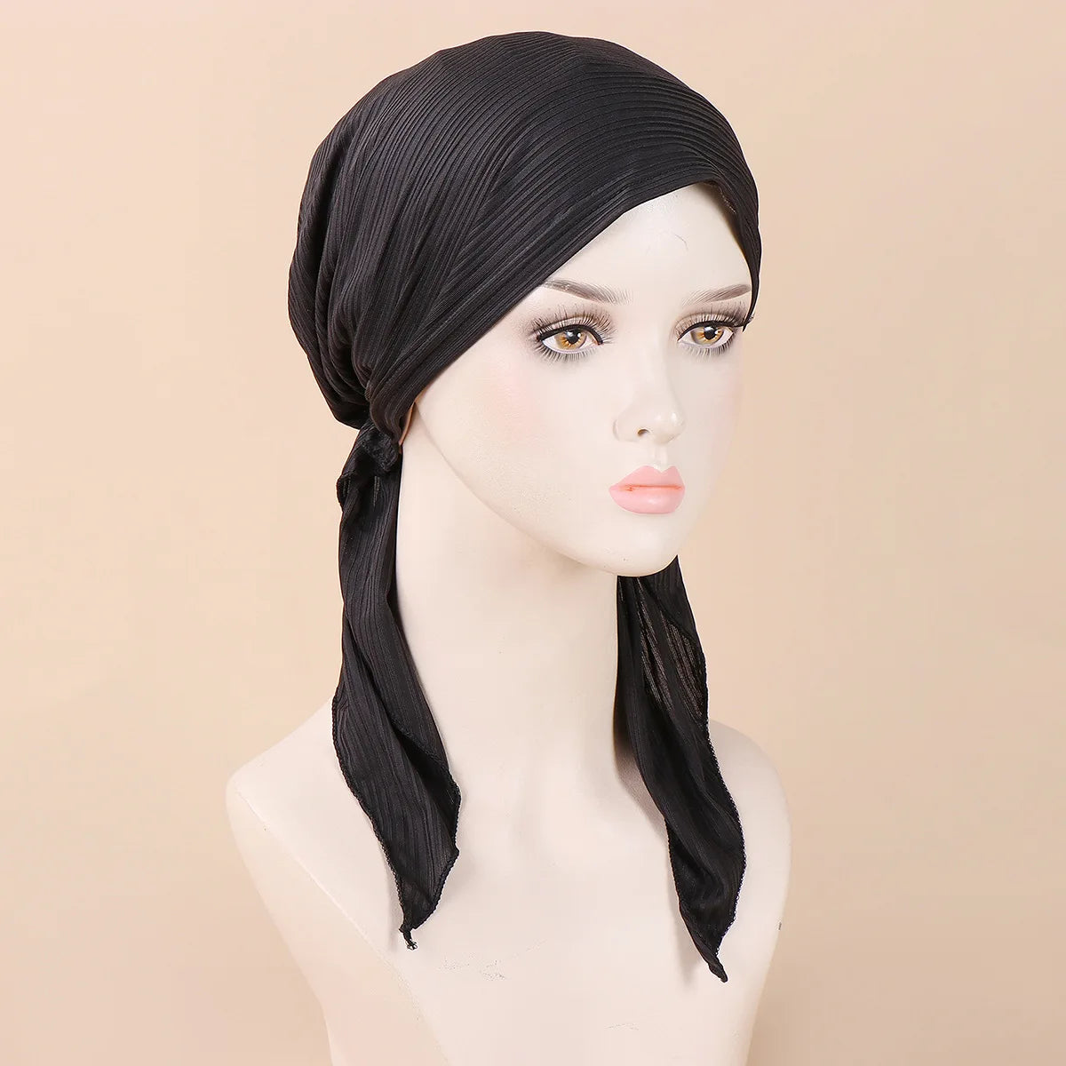 VigoAnne Solid Hijab Prayer Hat — Breathable Elastic Turban