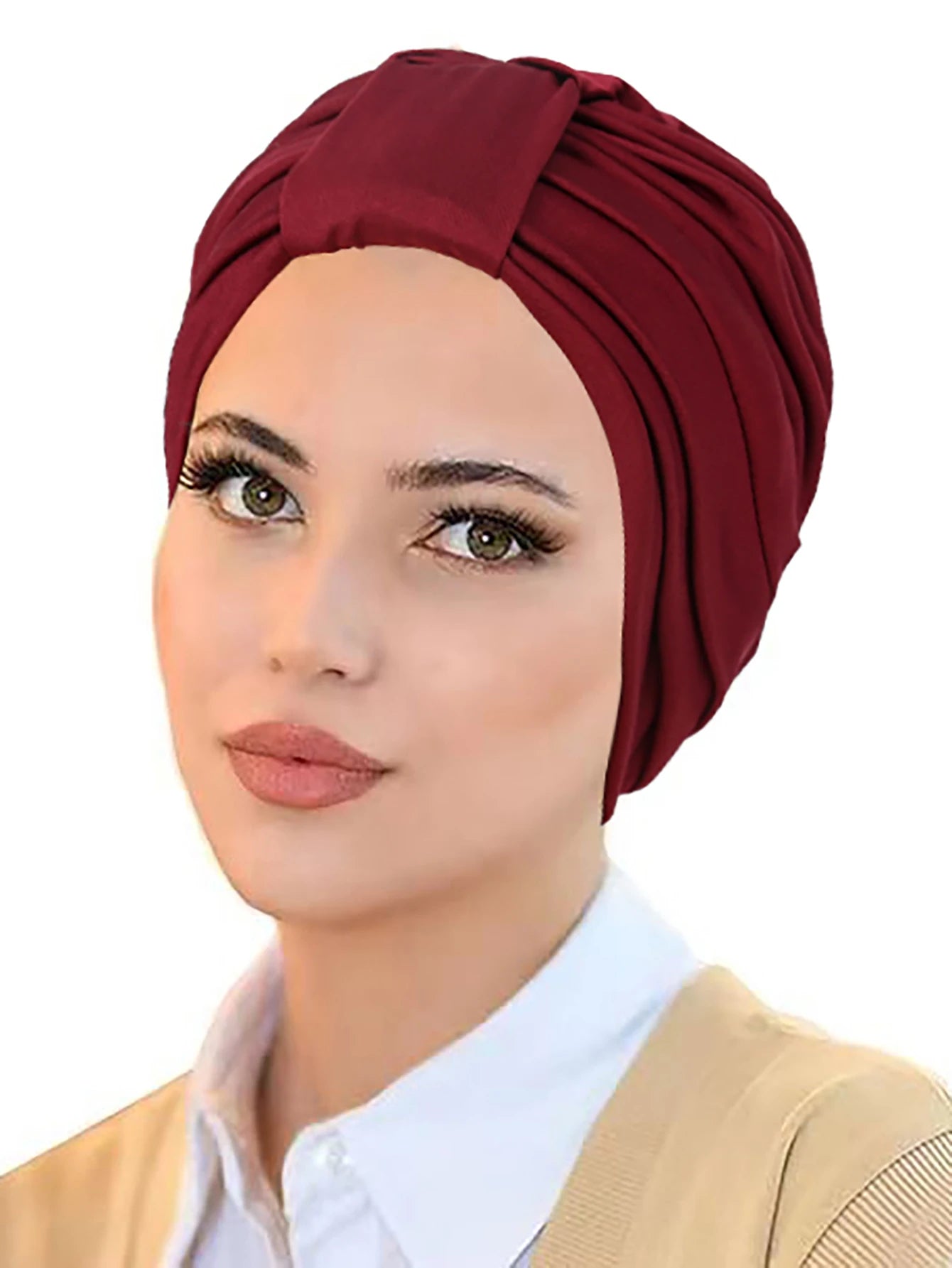 ZAYNA Solid Color Hijab Cap — Soft Elastic Turban Bonnet