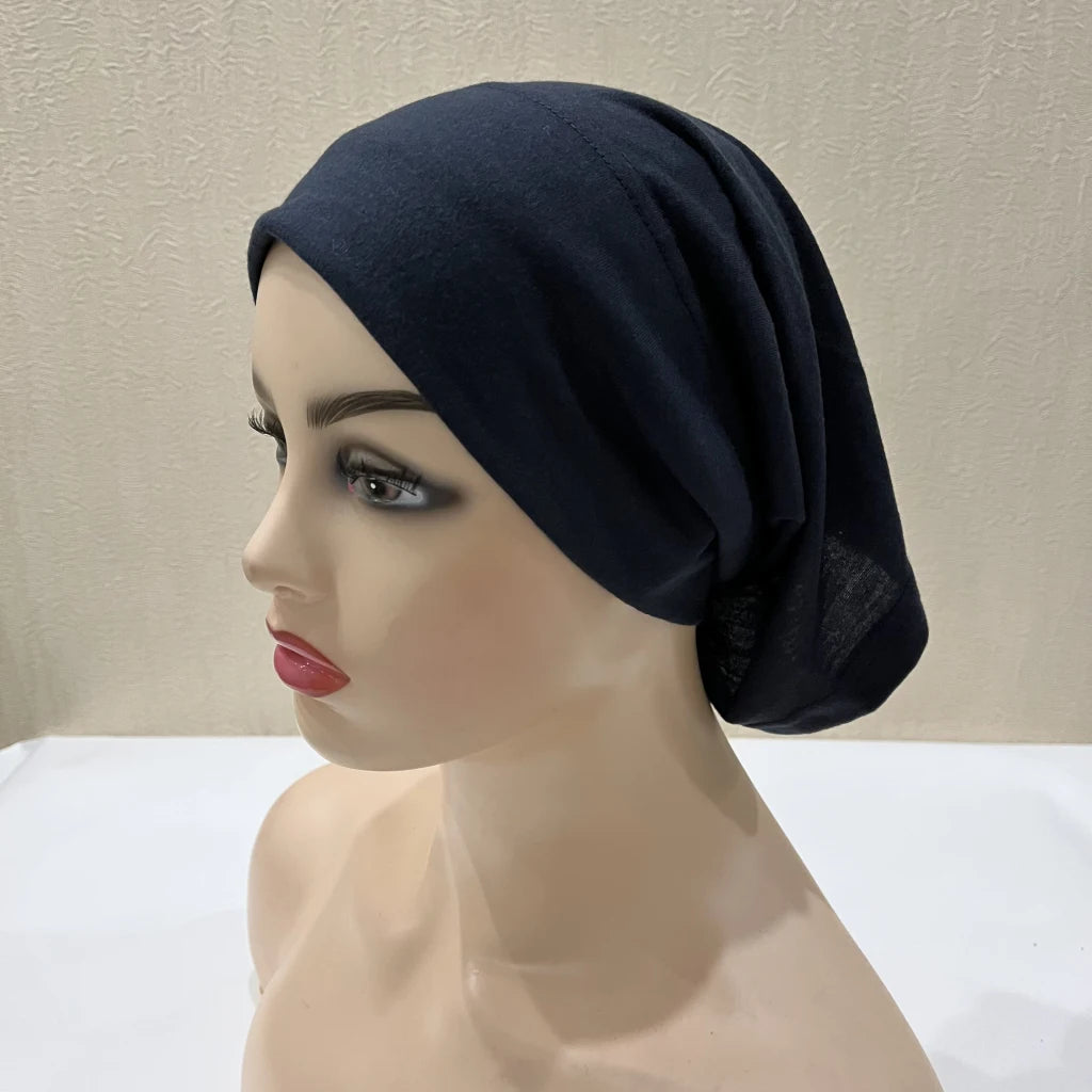 ZAYNA Plain Tube Turban — Stretch Inner Hijab Bonnet