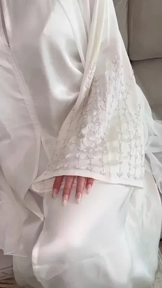 Perla Abaya — Open Beaded Kimono Summer Edition