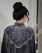 Samira Set — Long Abaya & Sequin Cape Luxury Edition