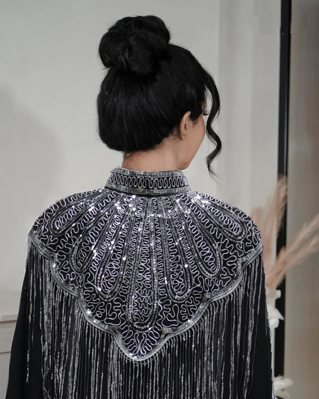 Samira Set — Long Abaya & Sequin Cape Luxury Edition