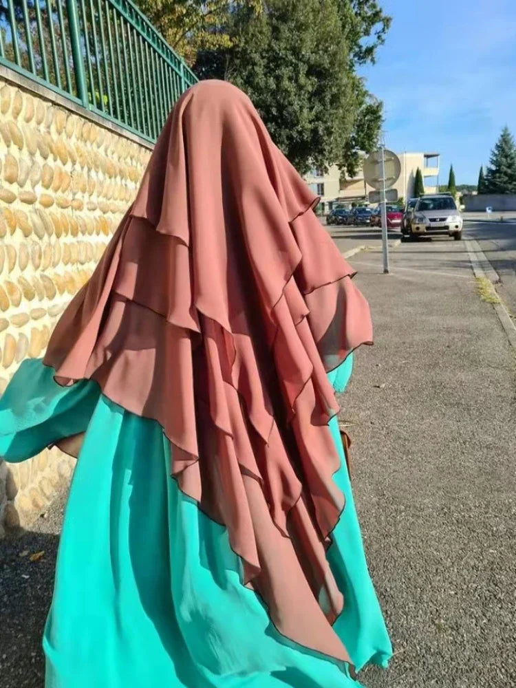 Khimar Safaa 3-Layers — Long, Opaque & Flowing