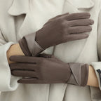 ZAYNA  Bow Touchscreen Winter Gloves — Elegant & Cozy