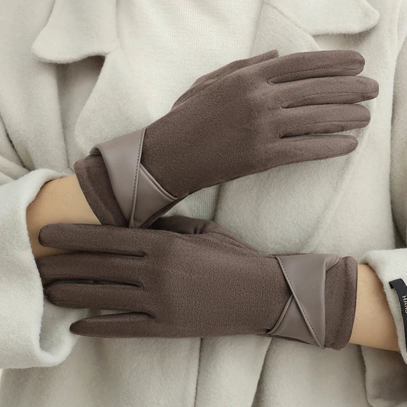 ZAYNA  Bow Touchscreen Winter Gloves — Elegant & Cozy