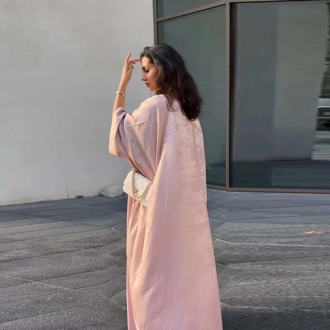 Abaya Royale — Open Satin Kimono Luxury Edition