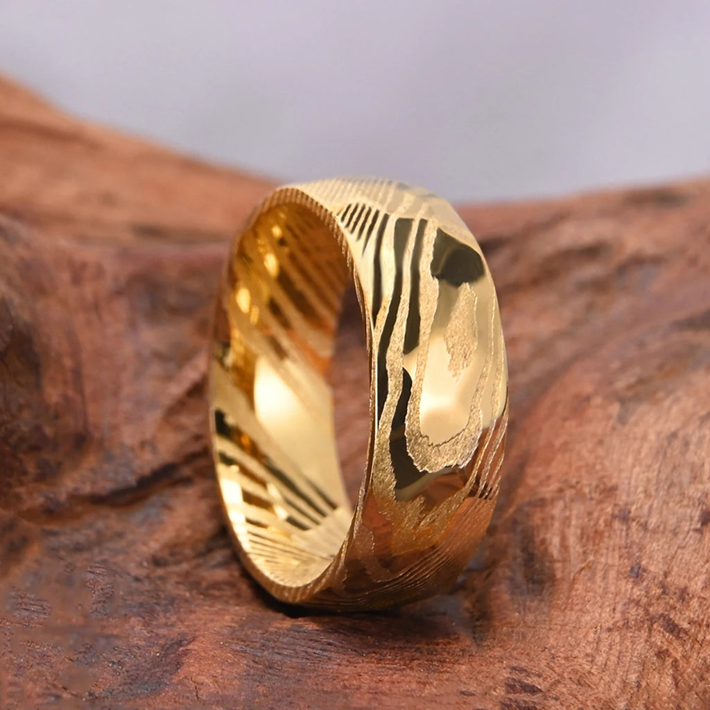 ZAYNA Damascus Steel Ring — Artisan Wedding Band