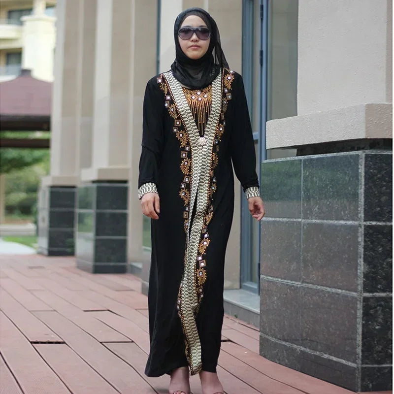 Abaya Zahria — Long Dress with Pearls & Sequins Elegance Edition