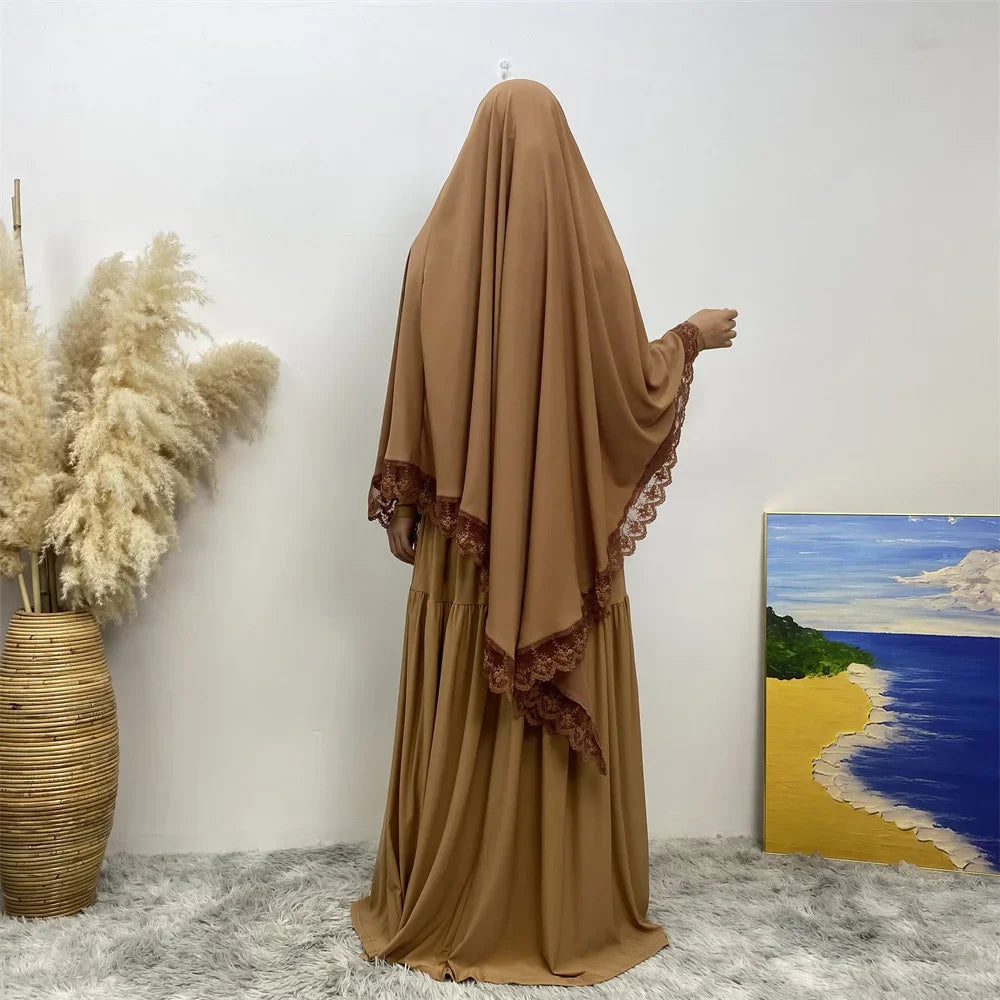 Khimar Nida Lace — Fine Embroidery (Overhead)