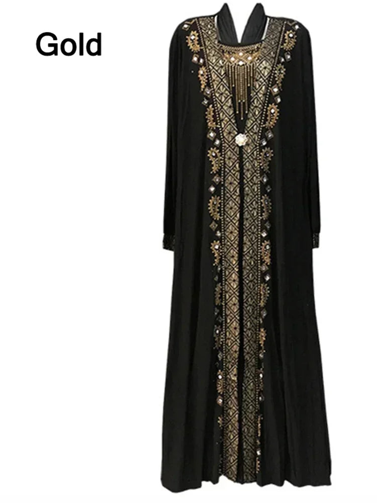 Abaya Zahria — Long Dress with Pearls & Sequins Elegance Edition