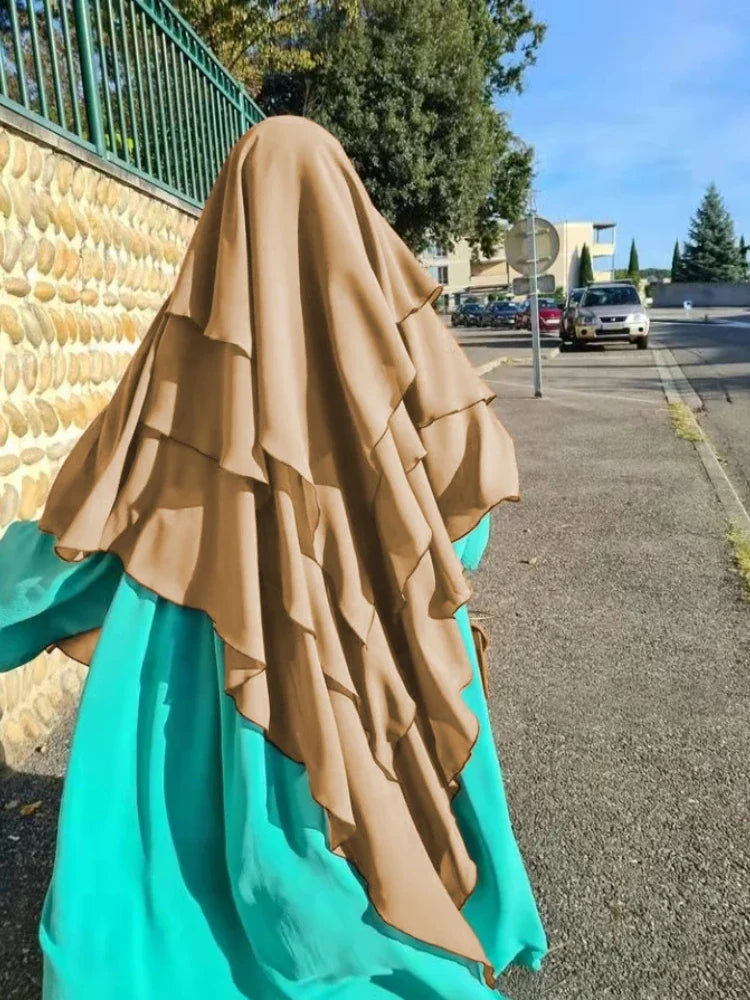 Khimar Safaa 3-Layers — Long, Opaque & Flowing