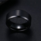 ZAYNA Matte Black Stainless Steel Band — Wedding & Fashion Ring