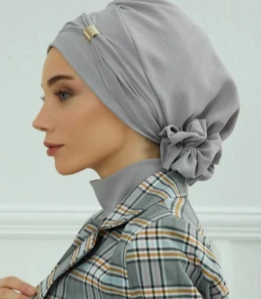 ZAYNA Instant Turban Hijab — Solid Cotton Blend Ready-to-Wear Cap