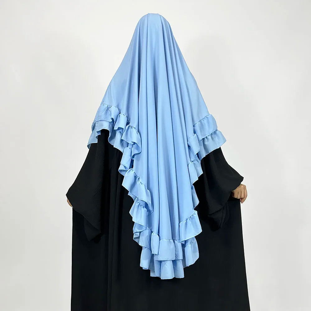 Khimar Rania Ruffles — 2 Muslin Veils + Niqab