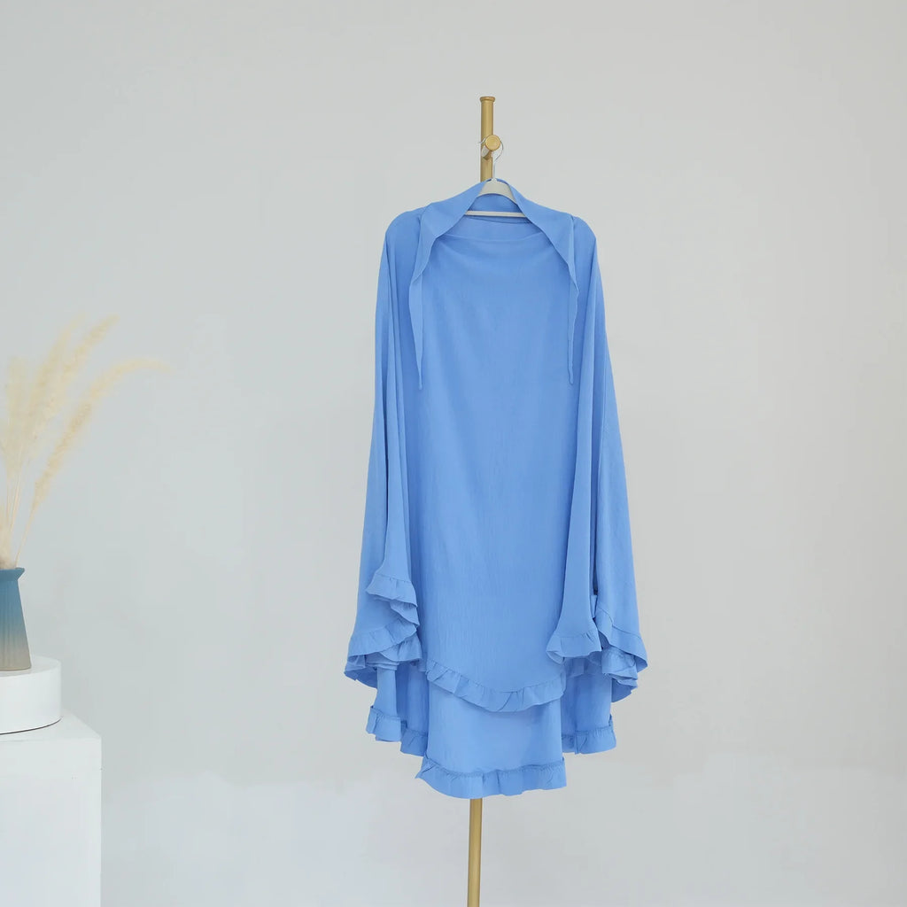 Khimar Nida Ruffles — 1 Nida Crepe Veil (Overhead)