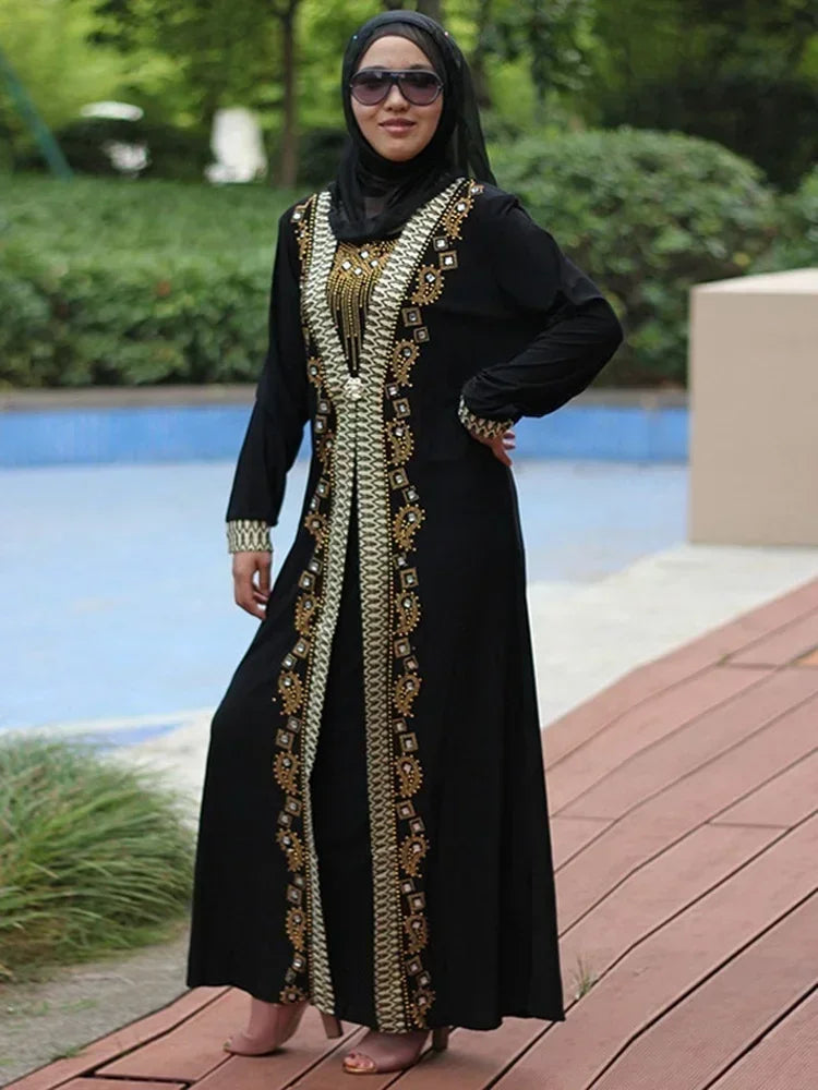Abaya Zahria — Long Dress with Pearls & Sequins Elegance Edition