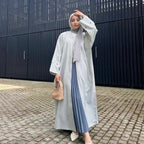 Abaya Amara — Embroidered Heart Linen Kimono