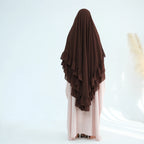 Khimar Maïssa XL — 2 Muslin Veils with Ruffles (Extra-long)