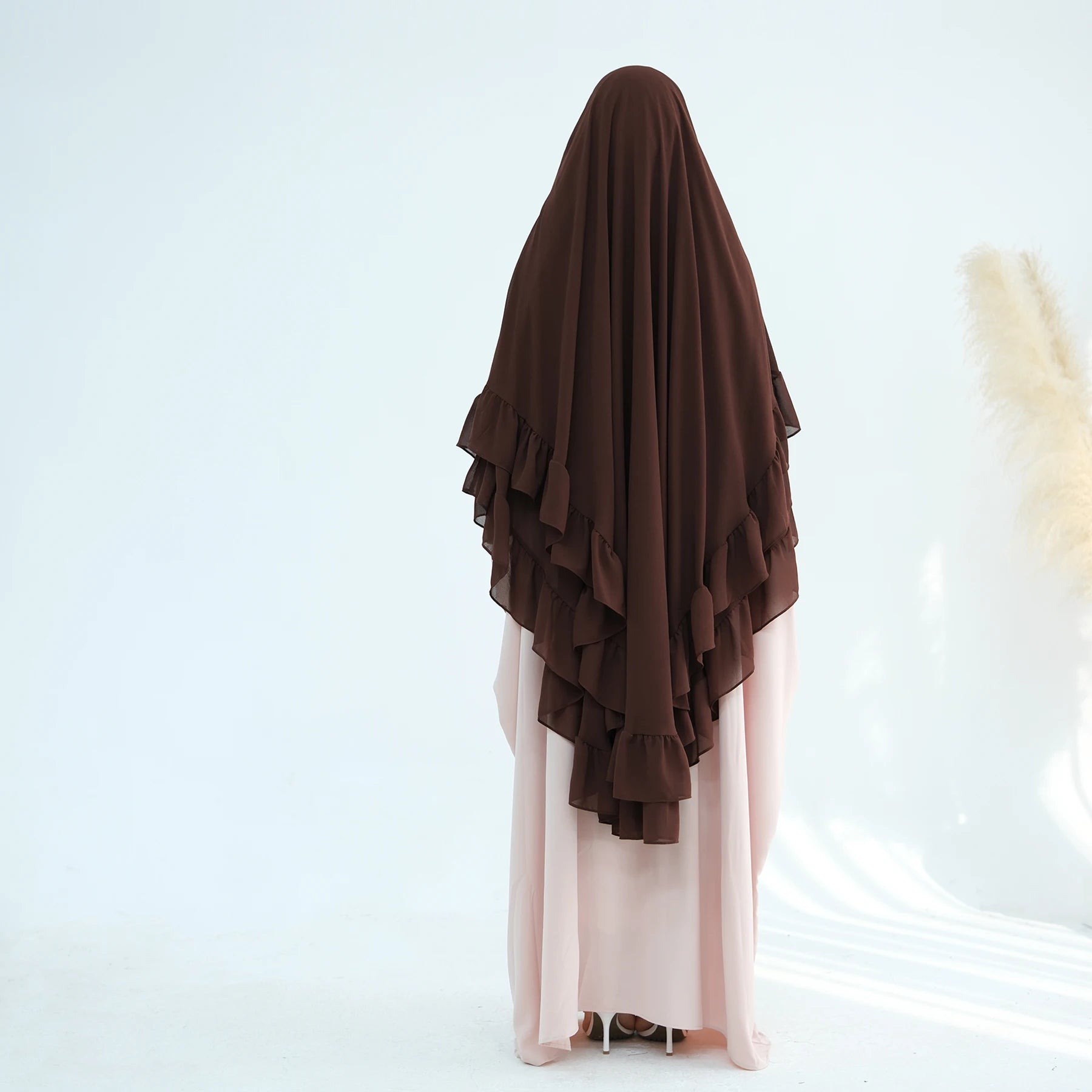 Khimar Maïssa XL — 2 Muslin Veils with Ruffles (Extra-long)