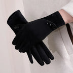 ZAYNA Suede Touchscreen Winter Gloves — Thick & Warm