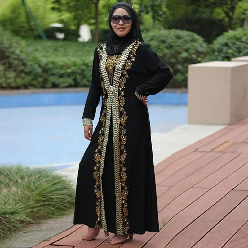 Abaya Zahria — Long Dress with Pearls & Sequins Elegance Edition