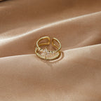 ZAYNA Double Cross Zircon Ring — Modern Elegance