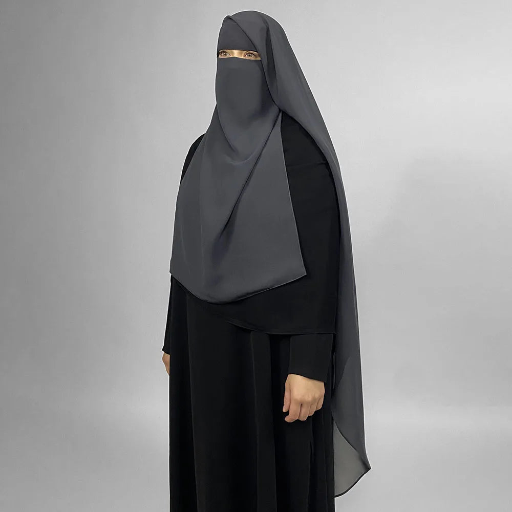 Niqab Qamar Long — Premium Fabric with Rounded Back