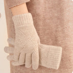 ZAYNA Double-Layer Cashmere Winter Gloves — Warm & Touchscreen