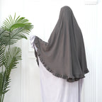 Khimar Nida Ruffles — 1 Nida Crepe Veil (Overhead)