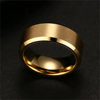 ZAYNA Matte Black Stainless Steel Band — Wedding & Fashion Ring