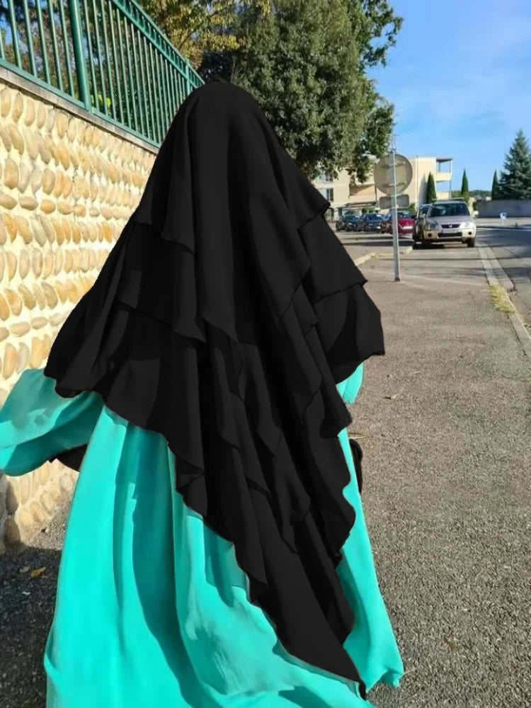Khimar Safaa 3-Layers — Long, Opaque & Flowing