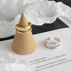 ZAYNA Geometric Double-Layer Ring — Minimalist Silver Elegance