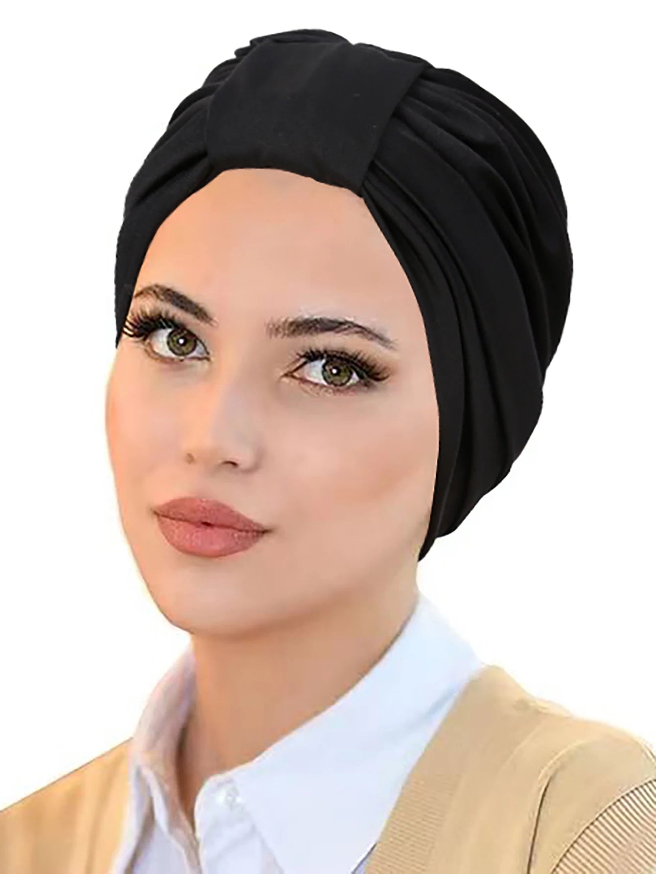 ZAYNA Solid Color Hijab Cap — Soft Elastic Turban Bonnet